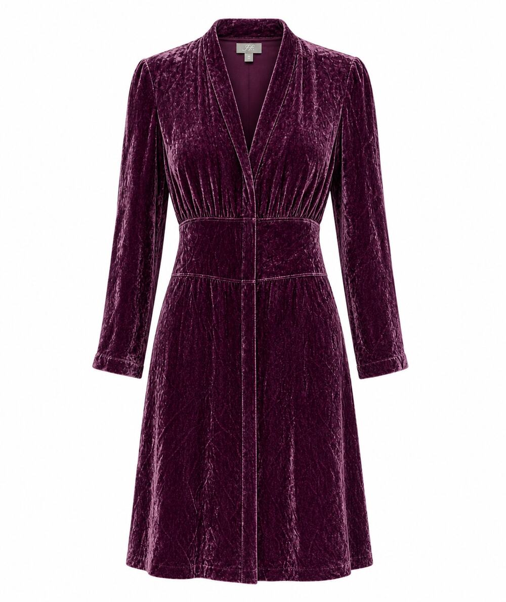 J. Jill Velvet Longsleeve Dress Size 8 V-Neck Witchy Whimsigoth 90s Silk Blend